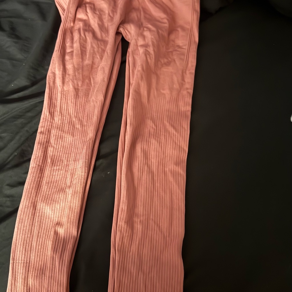 Anwnd Medium Women's Ribbed Mauve Leggings